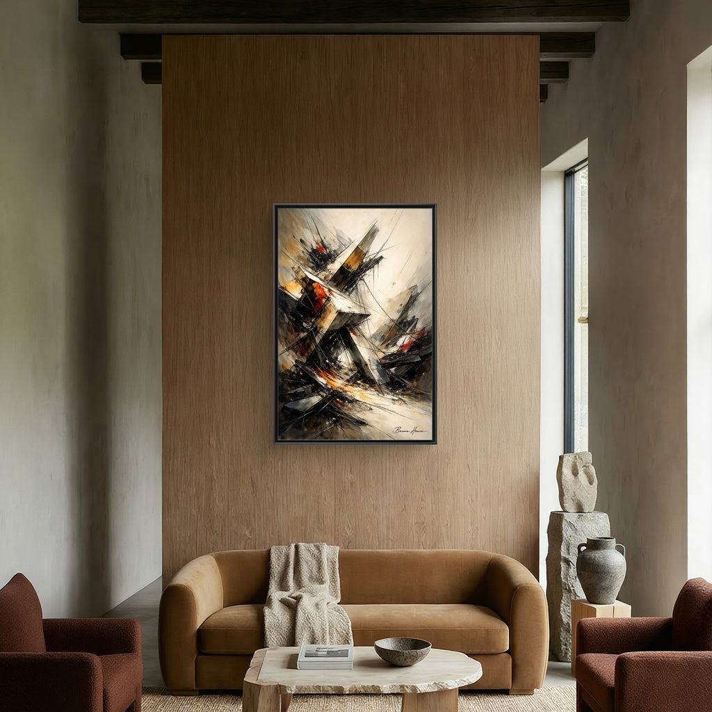 Abstract Shipwreck Matte Canvas Framed Wall Art
