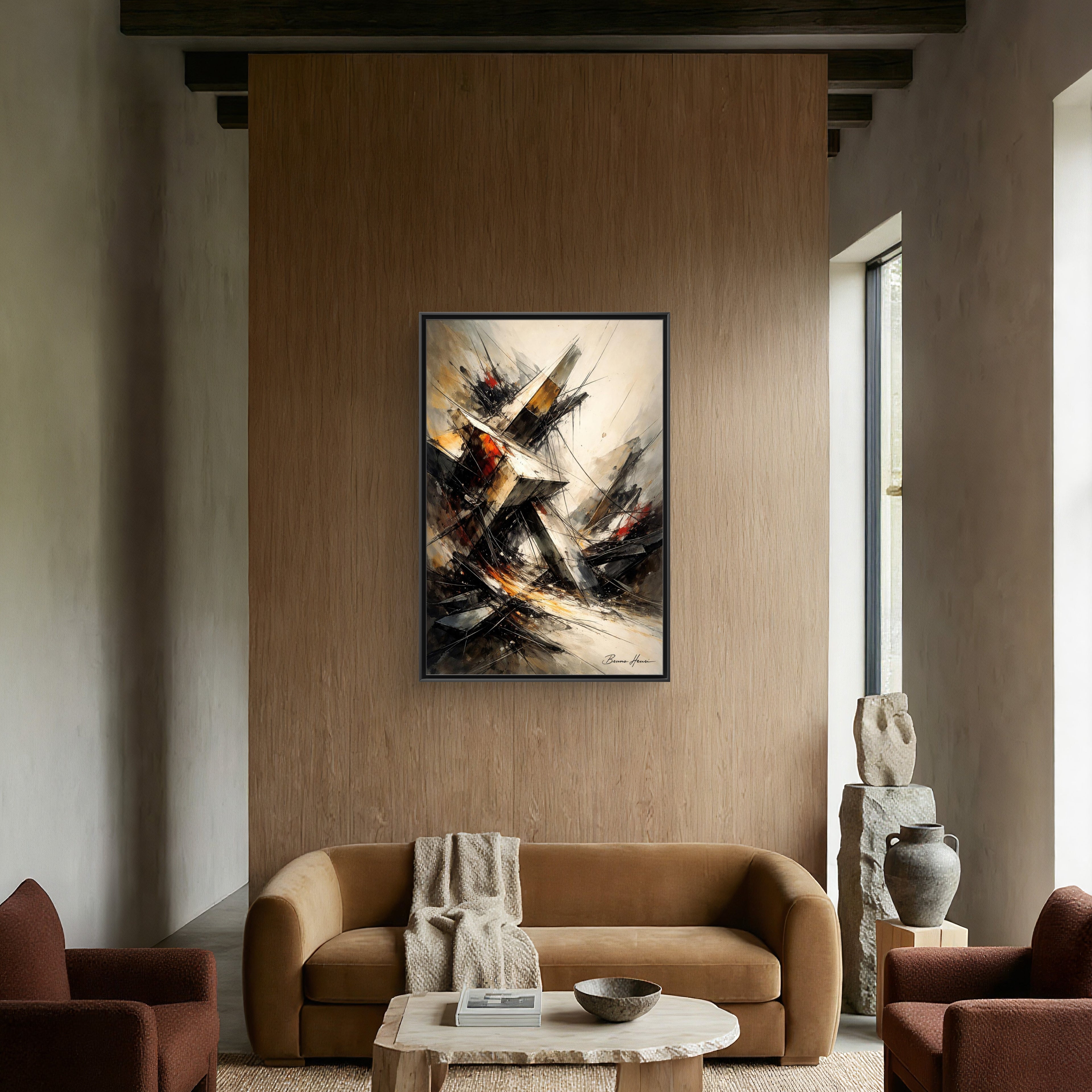Abstract Shipwreck Matte Canvas Framed Wall Art
