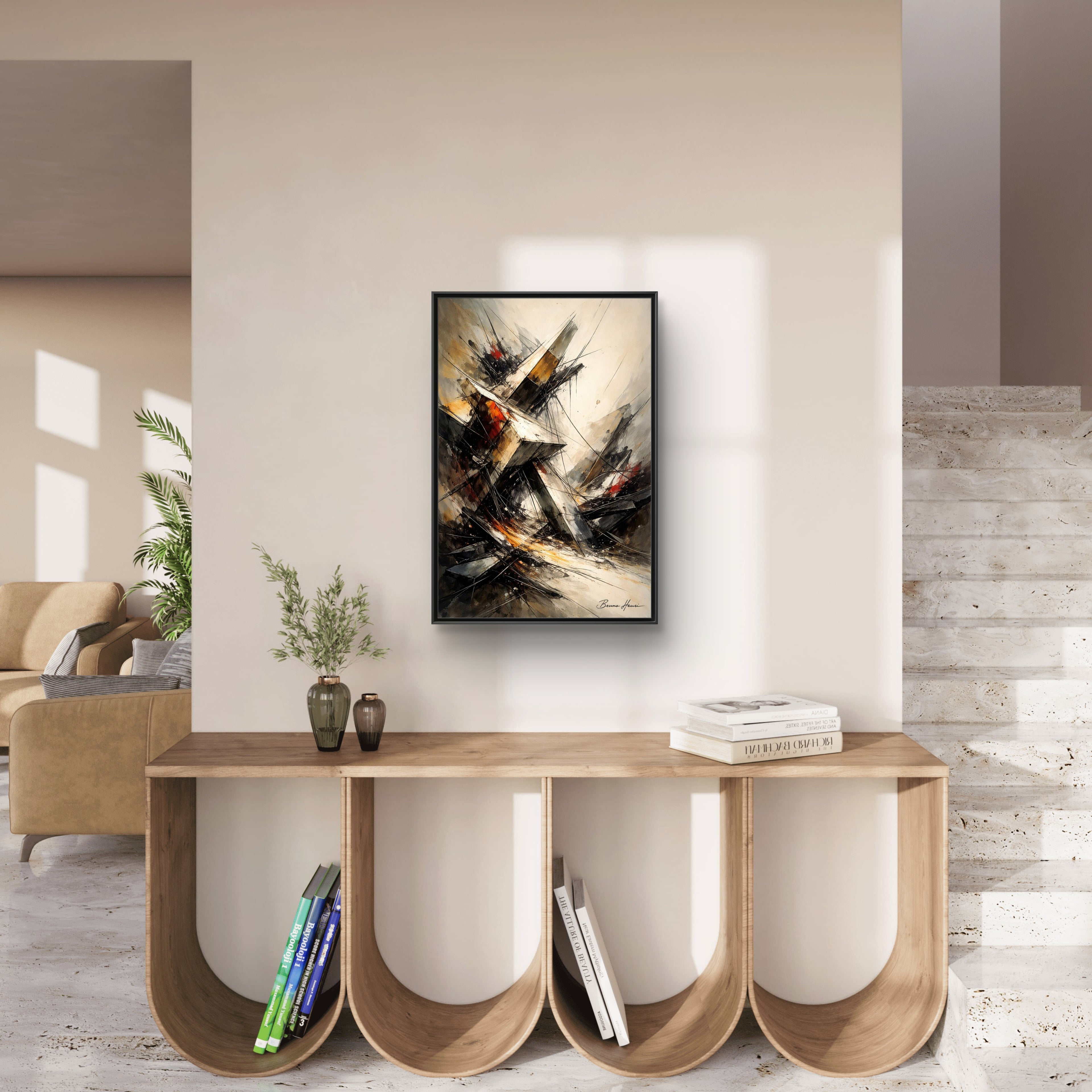 Abstract Shipwreck Matte Canvas Framed Wall Art