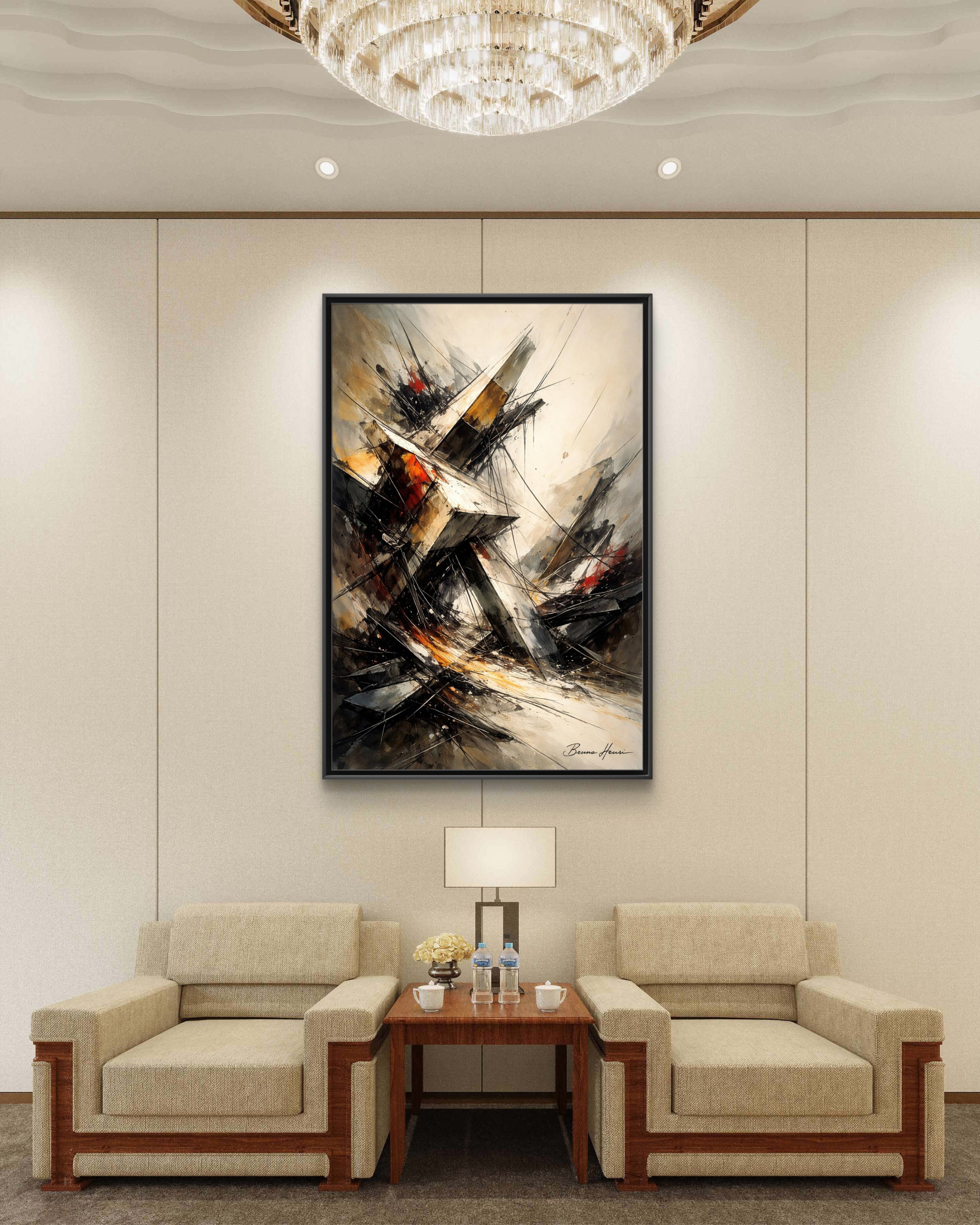 Abstract Shipwreck Matte Canvas Framed Wall Art